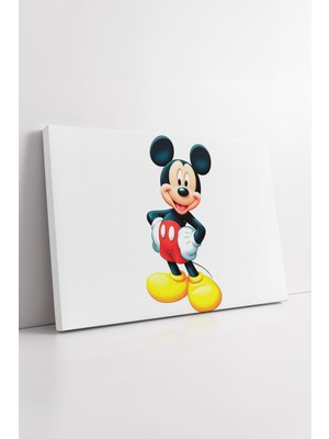 KOSS Dijital Disney Mickey Mouse Klasik Karakter Çizimli Çocuk Odası Dekorasyonu Için Renkli Kanvas Tablo