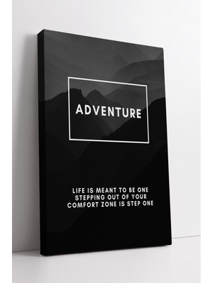 KOSS Dijital Adventure Yazılı Keşif Ruhlu Dağ Manzaralı Ilham Veren Minimal Kanvas Tablo Duvar Aksesuarı