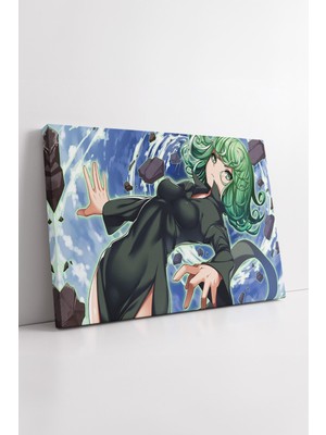 KOSS Dijital One Punch Man Tatsumaki Güç Alanı Yeşil Enerji Telekinezi Efektli Dinamik Anime Tasarım Kanvas Tablo
