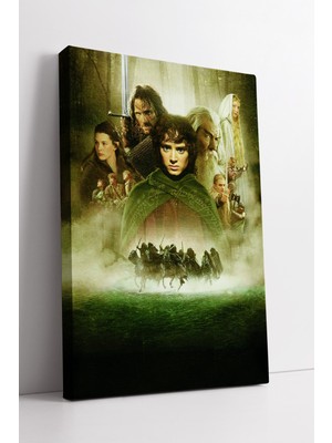 KOSS Dijital The Lord Of The Rings Fellowship Efsanevi Kahramanlar Yeşil Ton Fantastik Afiş Kanvas Tablo