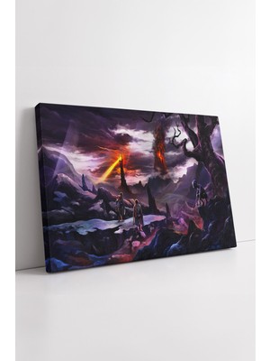 KOSS Dijital Yüzüklerin Efendisi Mordor Yolculuğu Kanvas Tablo Kıyamet Dağı Manzara Epik Macera Sahnesi