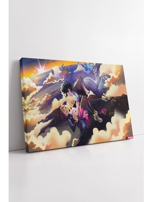 KOSS Dijital Boku No Hero Deku Uraraka Anime Çift Tasarım Renkli Aksiyon Temalı Kanvas Duvar Tablosu