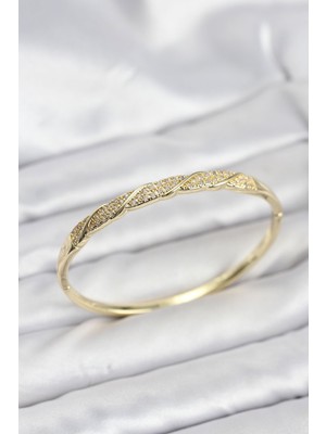 Bsre Pirinç Gold Renk Figürlü Kadın Kelepçe Bileklik