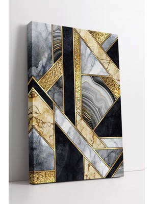 KOSS Dijital Geometrik Gold Mermer Soyut Modern Kanvas Tablo Lüks Ev Ofis Iç Mekan Dekoratif Duvar Tasarımı