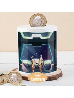 Asilmeydan Uzay Üssünde Astronot Çift Para Birikim Kumbarası-33099-926