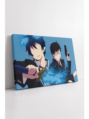 KOSS Dijital Blue Exorcist Rin ve Yukio Okumura Anime Kardeşler Minimal Çizim Modern Kanvas Duvar Tablo