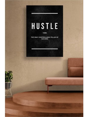 KOSS Dijital Hustle Tanımı Yazılı Şık Minimal Kanvas Tablo Modern Ofis Çalışma Alanı Için Ilham Dekoru