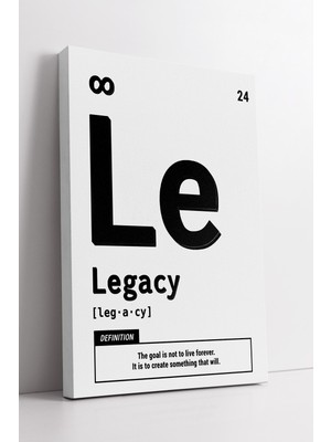 KOSS Dijital Legacy Minimal Element Tasarım Beyaz Modern Ilham Verici Tanım Yazılı Dekoratif Kanvas Tablo