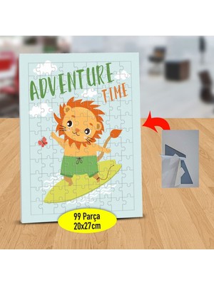 Asilmeydan Sörf Yapan Aslancık 99 Parça Puzzle Yapboz Tablo-1191-192