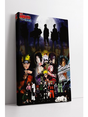 KOSS Dijital Naruto Shippuden Karakter Kolajı Büyük Anime Koleksiyon Sahnesi Temalı Dekoratif Kanvas Tablo