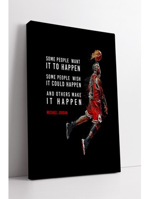 KOSS Dijital Michael Jordan Basketbol Temalı Ilham Verici Motivasyon Sözlü Modern Kanvas Tablo Spor Duvar Sanatı