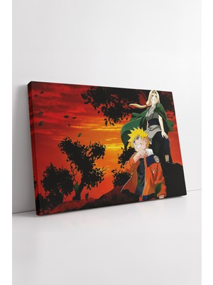 KOSS Dijital Naruto ve Tsunade Gün Batımı Sahnesi Anime Kanvas Tablo Genç Odası Için Renkli Duvar Dekoru