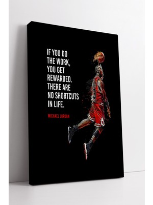 KOSS Dijital Michael Jordan Basketbol Temalı Motivasyon Sözü Içeren Modern Spor Tasarım Kanvas Tablo Duvar Dekoru