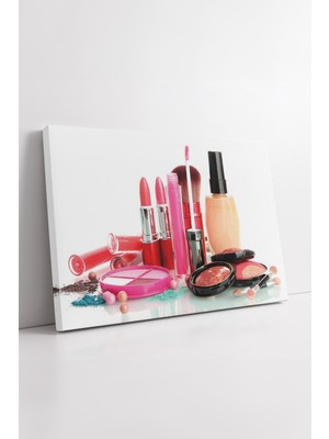 KOSS Dijital Renkli Makyaj Seti Kozmetik Ürün Kompozisyonu Güzellik Salonu Dekoru Modern Kanvas Tablo