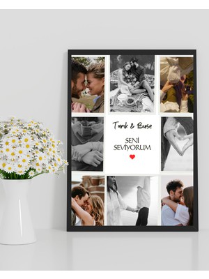 Rosaart Fotoğraflı Arkadaşlık Tablosu, Arkadaşa Hediye, Kişiye Özel Kolaj Tablo, Doğum Günü Sevgililer Günü Hediyesi
