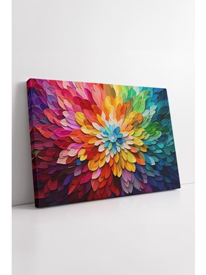 KOSS Dijital Renkli Soyut Çiçek Yaprak Desenli Modern Sanat Tasarımı Dekoratif Ev Ofis Kanvas Tablo