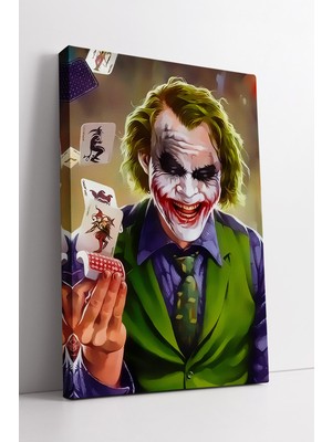 KOSS Dijital Renkli Kartlarla Joker Portresi Dinamik Enerjik Modern Sanat Tasarımı Kanvas Tablo