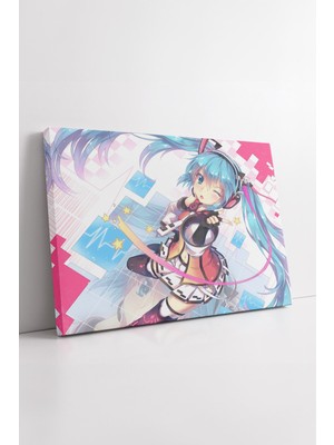 KOSS Dijital Hatsune Miku Dijital Pop Anime Enerjik Sahne Tasarımı Genç Odası Için Modern Kanvas Tablo