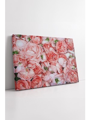 KOSS Dijital Şeftali Tonlarında Gül Buketi Detaylı Yumuşak Renkleriyle Romantik Tarzda Dekoratif Kanvas Tablo