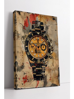 KOSS Dijital Lüks Saat Tasarımlı Modern Kanvas Tablo Soyut Stilde Dekoratif Duvar Sanatı Modeli
