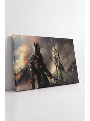 KOSS Dijital Yüzüklerin Efendisi Efsanevi Karşılaşma Kanvas Tablo Savaş Alanı Epik Kahraman Sahnesi