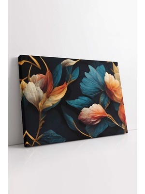 KOSS Dijital Lotus Çiçeği Kanvas Tablo, Sarı Çiçek Kanvas, Lüks Sarı Lotus Tablo, Moda Duvar Dekorasyon