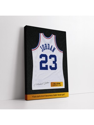 KOSS Dijital Efsane Basketbolcu Michael 23 Numaralı Beyaz Forma Kanvas Tablo