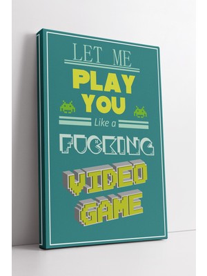 KOSS Dijital Retro Gamer Tipografik Eğlenceli Oyun Temalı Mizahi Tasarım Modern Kanvas Duvar Dekoru