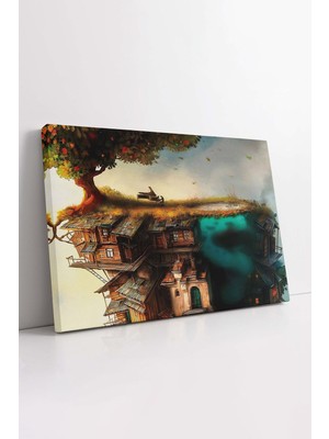 KOSS Dijital Ütopya Kanvas Tablo, Distopik Şehir Tablo, Dekoratif Lüks Kanvas, Her Mekana Uygun Tablo