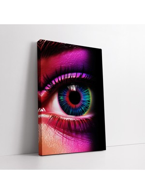 KOSS Dijital Soyut Renkli Insan Gözü Dekoratif Kanvas Tablo, Ofis Antre Salon Için Sanatsal Kanvas Tablo
