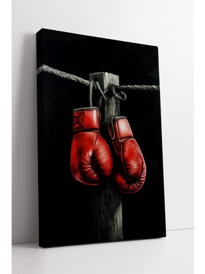 KOSS Dijital Boks Eldiveni Temalı Kırmızı Spor Konsept Modern Dekoratif Kanvas Duvar Tablo Modeli