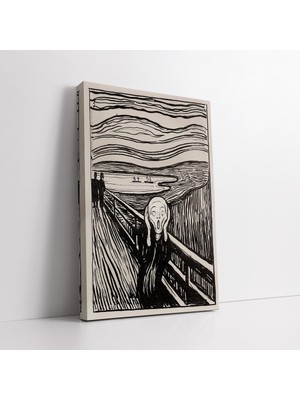 KOSS Dijital Ressamlardan Edvard Munch Çığlık Eseri Sanatsal Kanvas Tablo, Ev Ofis Için Modern Dekoratif Tablo