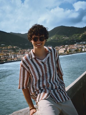 Lc Waikiki Yeni Sezon Rahat Kalıp Kısa Kollu Çizgili Erkek Gömlek