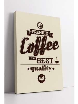 KOSS Dijital Premium Coffee Tipografi Tasarım Mutfak Dekoru Vintage Yazı Stilinde Şık Kanvas Tablo Modeli