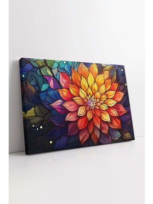 KOSS Dijital Soyut Renkli Çiçek Kanvas Tablo, Ofis Salon Oturma Odası Yatak Odası Antre, Moda Duvar Dekorasyon