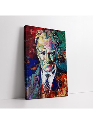 KOSS Dijital Renkli Gazi Mustafa Kemal Atatürk Soyut Kanvas Tablo