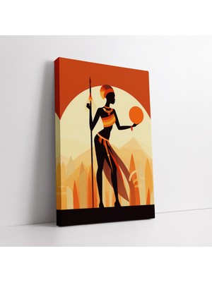 KOSS Dijital Etnik Afrikalı Kadın Soyut Kanvas Tablo