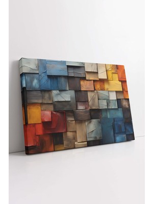 KOSS Dijital Renkli Soyut Taş Deseni Kanvas Tablo, Çok Renkli Duvar Dekor Tablo, Premium Baskı