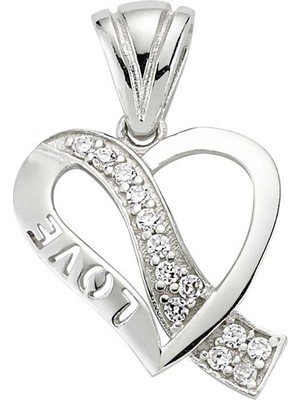 Erseyy 925 Ayar Gümüş Love Kalp Kadın Gümüş Kolye