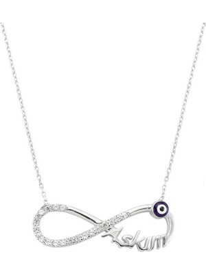 Erseyy 925 Ayar Gümüş Aşkım Sonsuzluk Kadın Gümüş Kolye