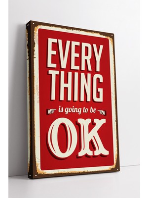 KOSS Dijital Retro Motivasyon Yazı Tasarımı Vintage Tipografi Dekoratif Ev ve Ofis Için Kanvas Tablo Modeli