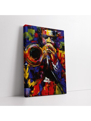 KOSS Dijital Caz Trompet Müzisyen Kanvas Tablo