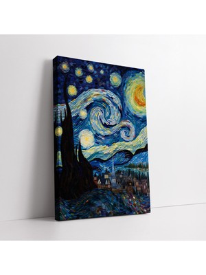 KOSS Dijital Mozaik Desenli Yıldızlı Gece Soyut Gün Batımı Sanatsal Kanvas Tablo, Ofis Salon Antre Için Tablo