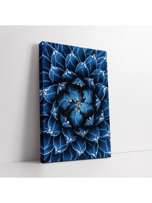 KOSS Dijital Mavi Sukulent Çiçeği Kanvas Tablo