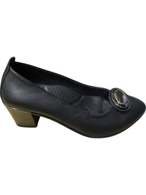 Güven Kundura Kadın Topuklu Tokalı Hakiki Deri Ayakkabı