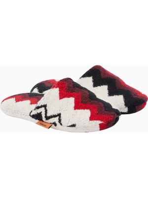 Missoni Mıssonı Zigzag Pamuk Havlu Ev Terliği, Çok Renkli Kırmızı Italyan Lüksü