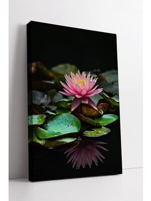 KOSS Dijital Göl Çiçeği Temalı Doğal Ev Dekoru Pembe Çiçekli Şık Duvar Sanatı Modern Kanvas Tablo