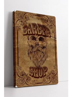 KOSS Dijital Vintage Barber Shop Temalı Erkek Kuaförü Için Retro Stil Dekoratif Duvar Kanvas Tablo