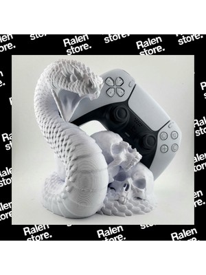 Ralen Yılan ve Kafatası Tasarımlı Ps5 Dualsense Controller Standı – 3D Baskı Dekoratif Oyun Kolu Tutucu, Gamer Masaüstü Aksesuarı