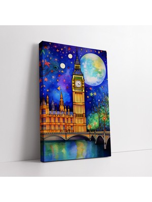 KOSS Dijital Ünlü Big Ben Saat Kulesi Kanvas Tablo